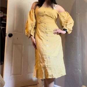 CAPULET yellow linen dress